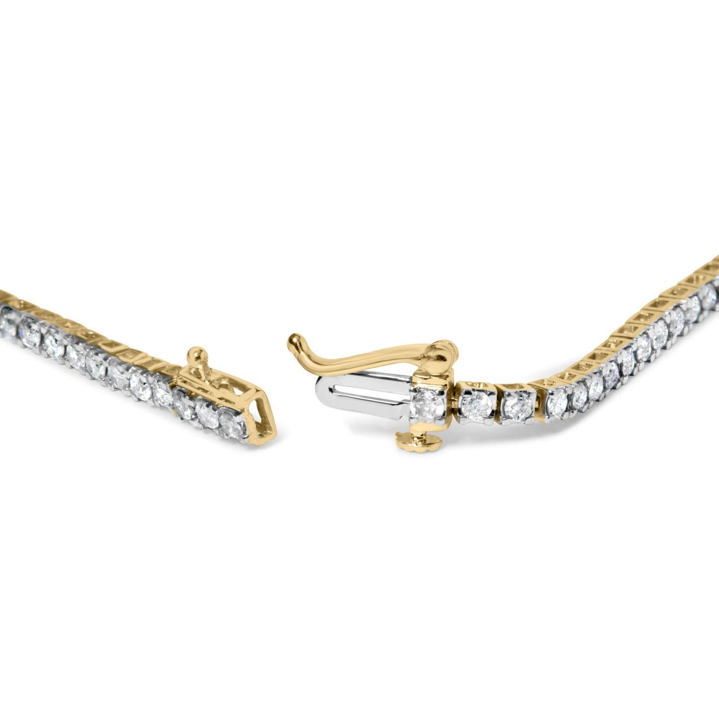 10K Yellow Gold Classic 3.0 Cttw Classic Diamond Tennis Bracelet (J-K Color, I2-I3 Clarity) - 7.25" Inches