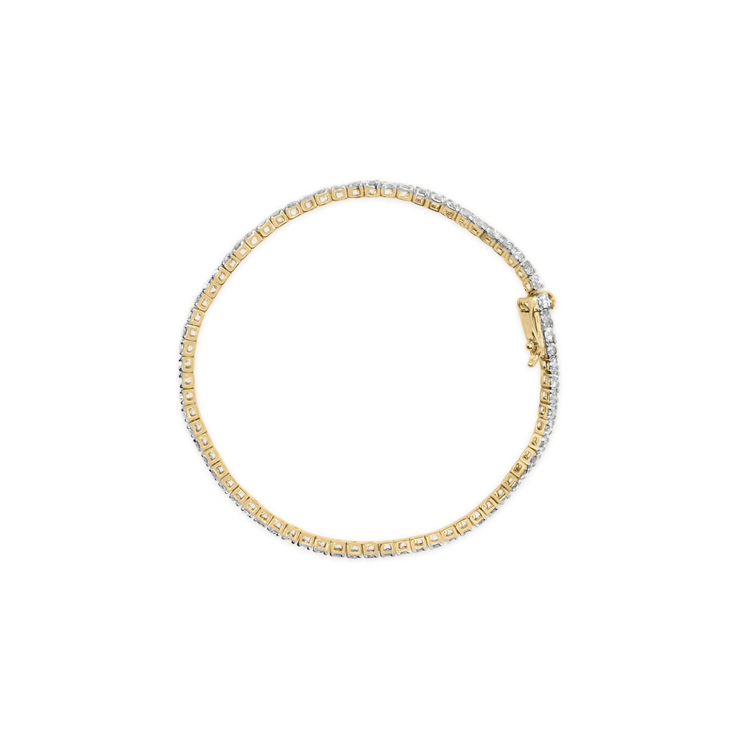 10K Yellow Gold Classic 3.0 Cttw Classic Diamond Tennis Bracelet (J-K Color, I2-I3 Clarity) - 7.25" Inches