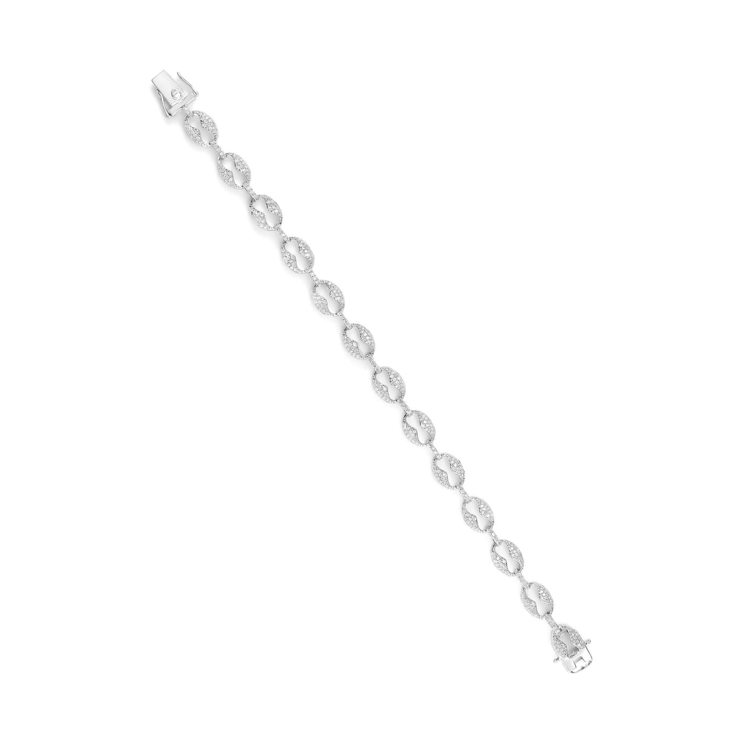 14K White Gold 1 1/2 Cttw Round Diamond Set Link Bracelet (I-J Color, I1-I2 Clarity) - 7"-2