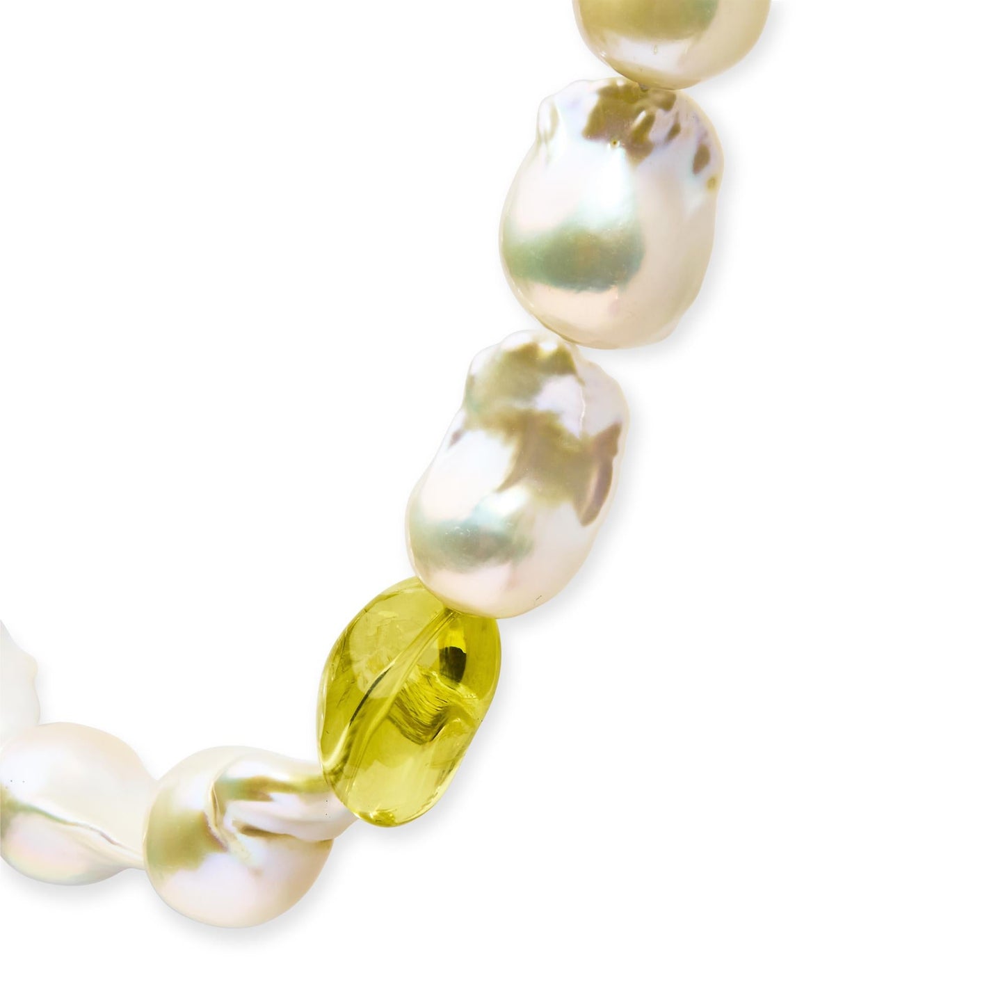 14K Yellow Gold Citrine, Amethyst, and Baroque Pearl Strand Necklace - 18" Inches-2