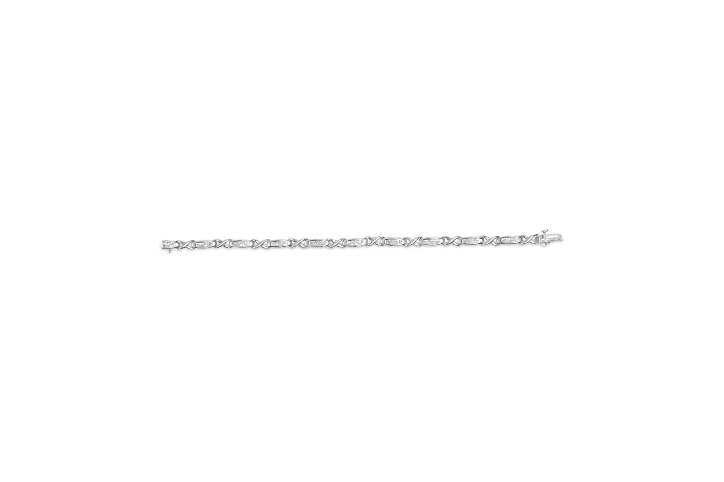 14K White Gold 1.0 Cttw Invisible-Set Princess Diamond Tennis Bracelet (H-I Color, SI1-SI2 Clarity) - 7"-3