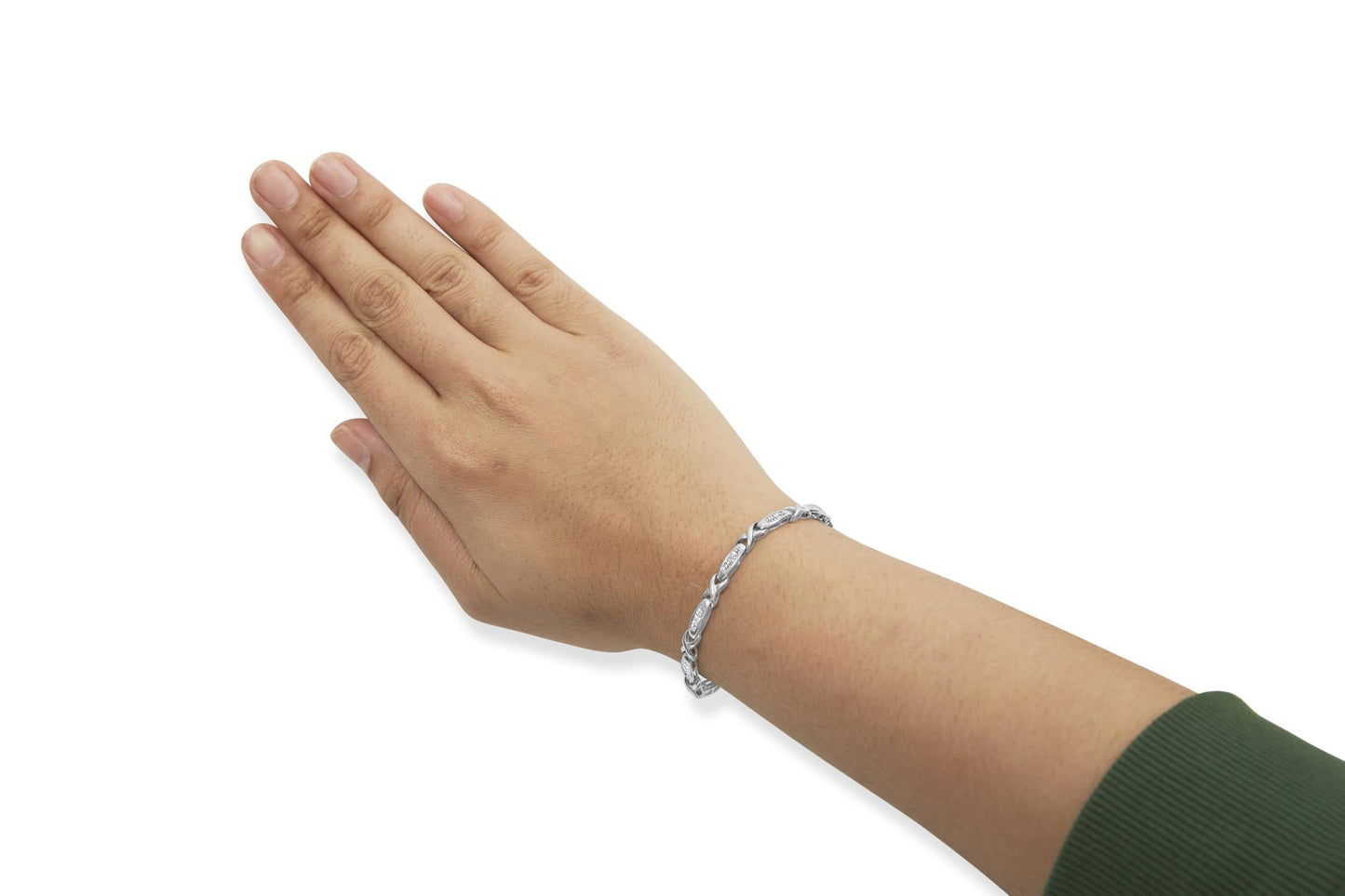 14K White Gold 1.0 Cttw Invisible-Set Princess Diamond Tennis Bracelet (H-I Color, SI1-SI2 Clarity) - 7"-4