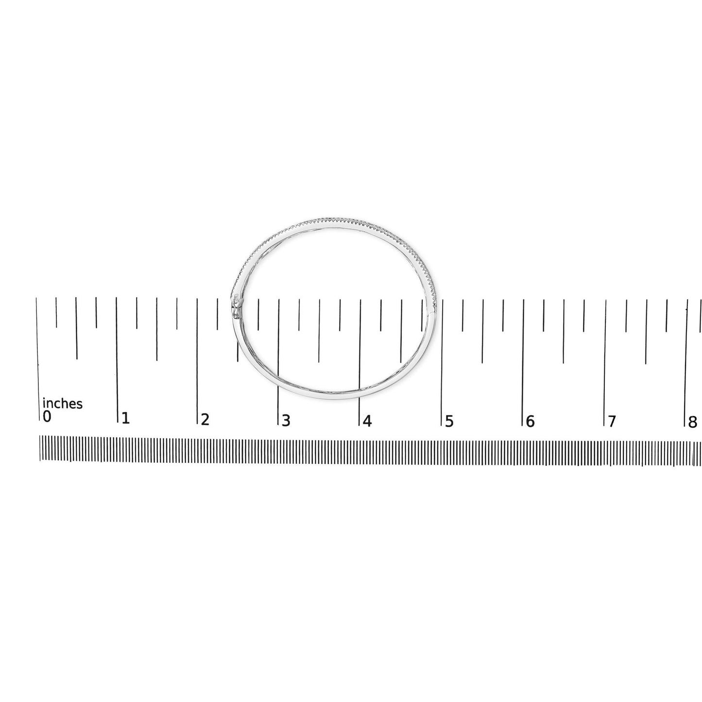18K White Gold Alternating Diamond and 8.00 Cttw Princess Cut Blue Sapphire Multi Row Bangle Bracelet (G-H Color, VS1-VS2 Clarity) - 7" Inches-4
