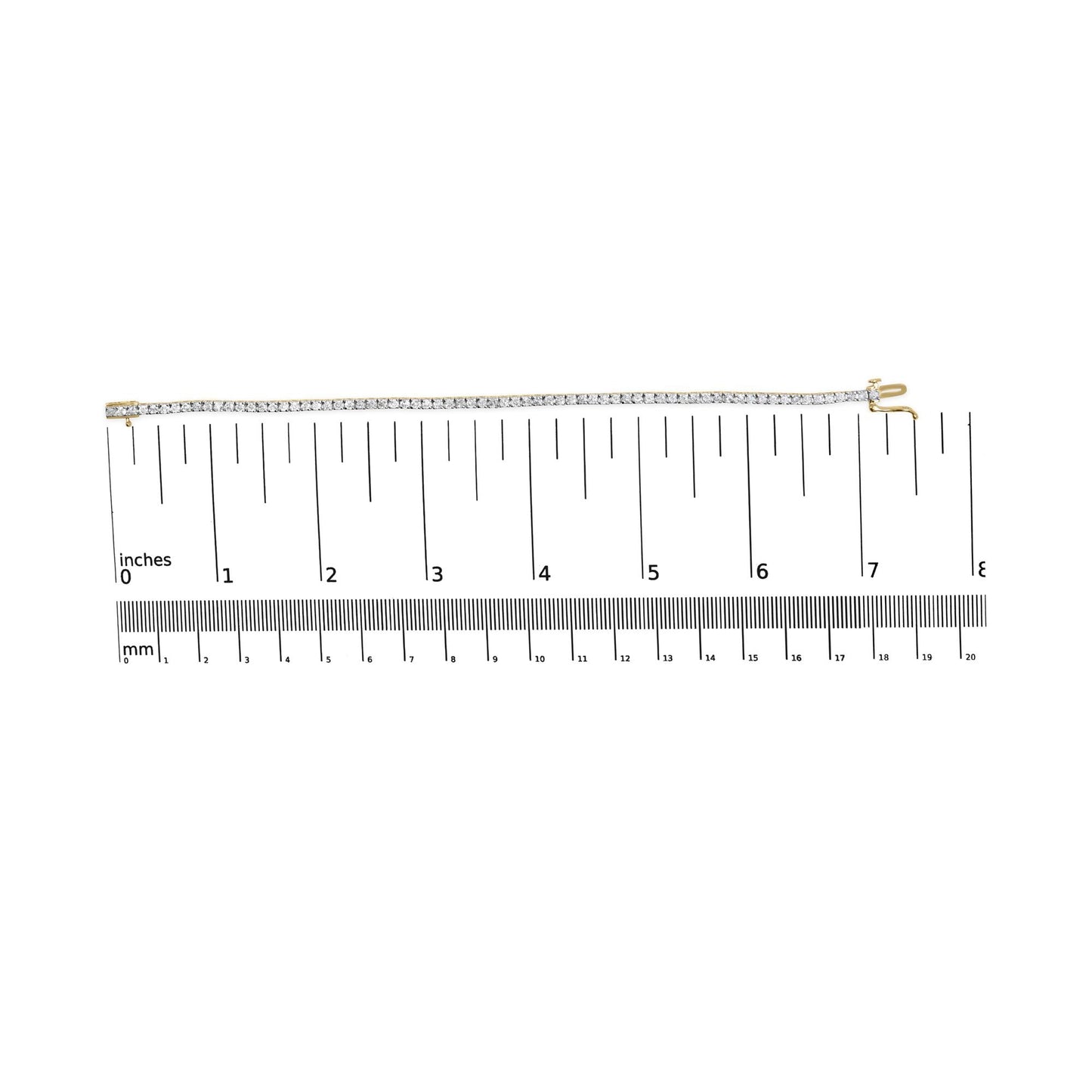10K Yellow Gold Classic 3.0 Cttw Classic Diamond Tennis Bracelet (J-K Color, I2-I3 Clarity) - 7.25" Inches