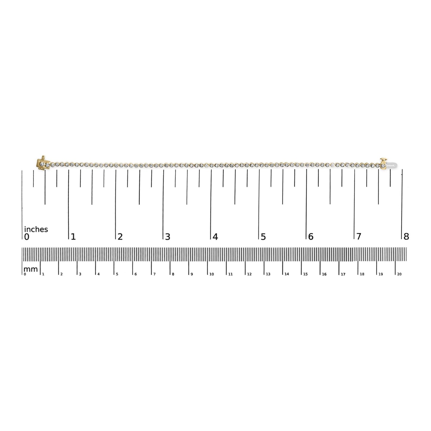 10K Yellow Gold Plated Sterling Silver 2.0 Cttw Diamond Classic Tennis Bracelet - 7.25" Inches-4