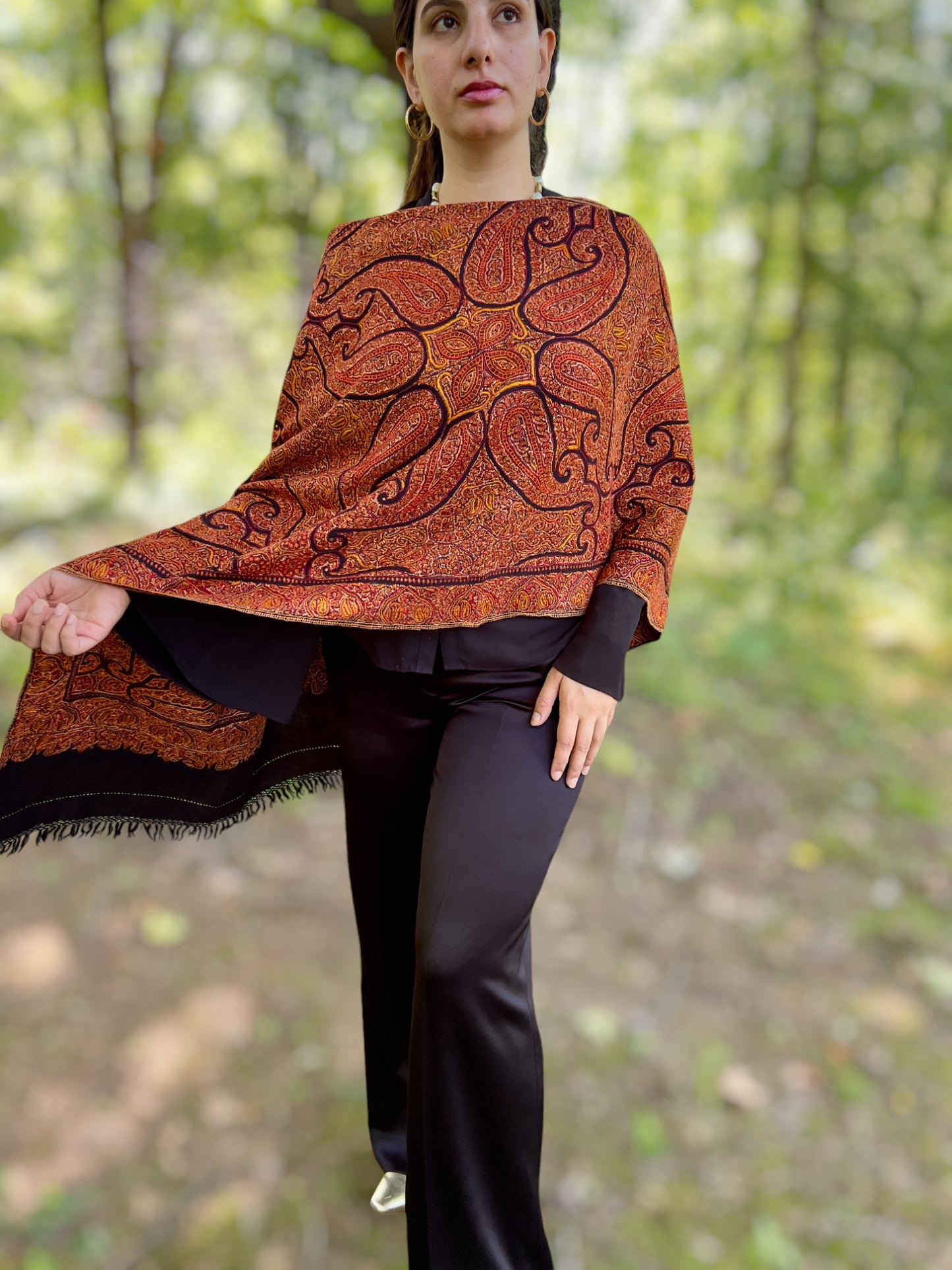 Limited Edition Hand Embroidered Wool Shawl-2