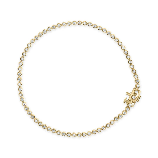 10K Yellow Gold Plated Sterling Silver 2.0 Cttw Diamond Classic Tennis Bracelet - 7.25" Inches-0