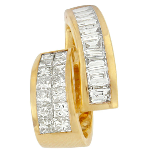 14K Yellow Gold 1 5/8 cttw Princess and Baguette Cut Diamond Fashion Pendant Necklace (G-H, VS2-SI1)-0