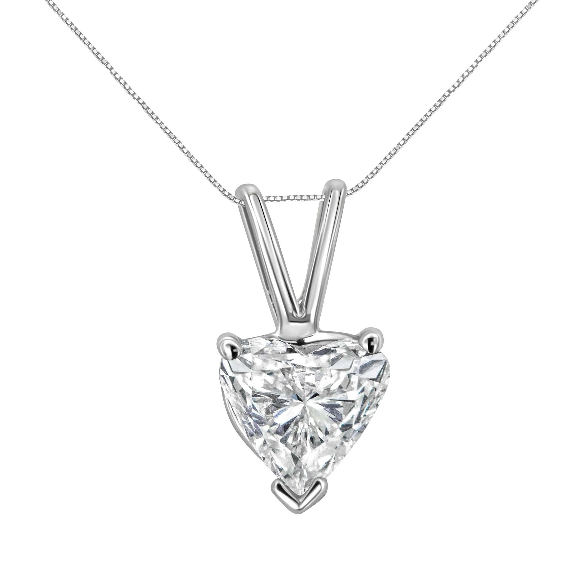 10K White Gold Diamond 3 Stone Trio Heart Stud Earring (I-J Color, I1-I2 Clarity)-1