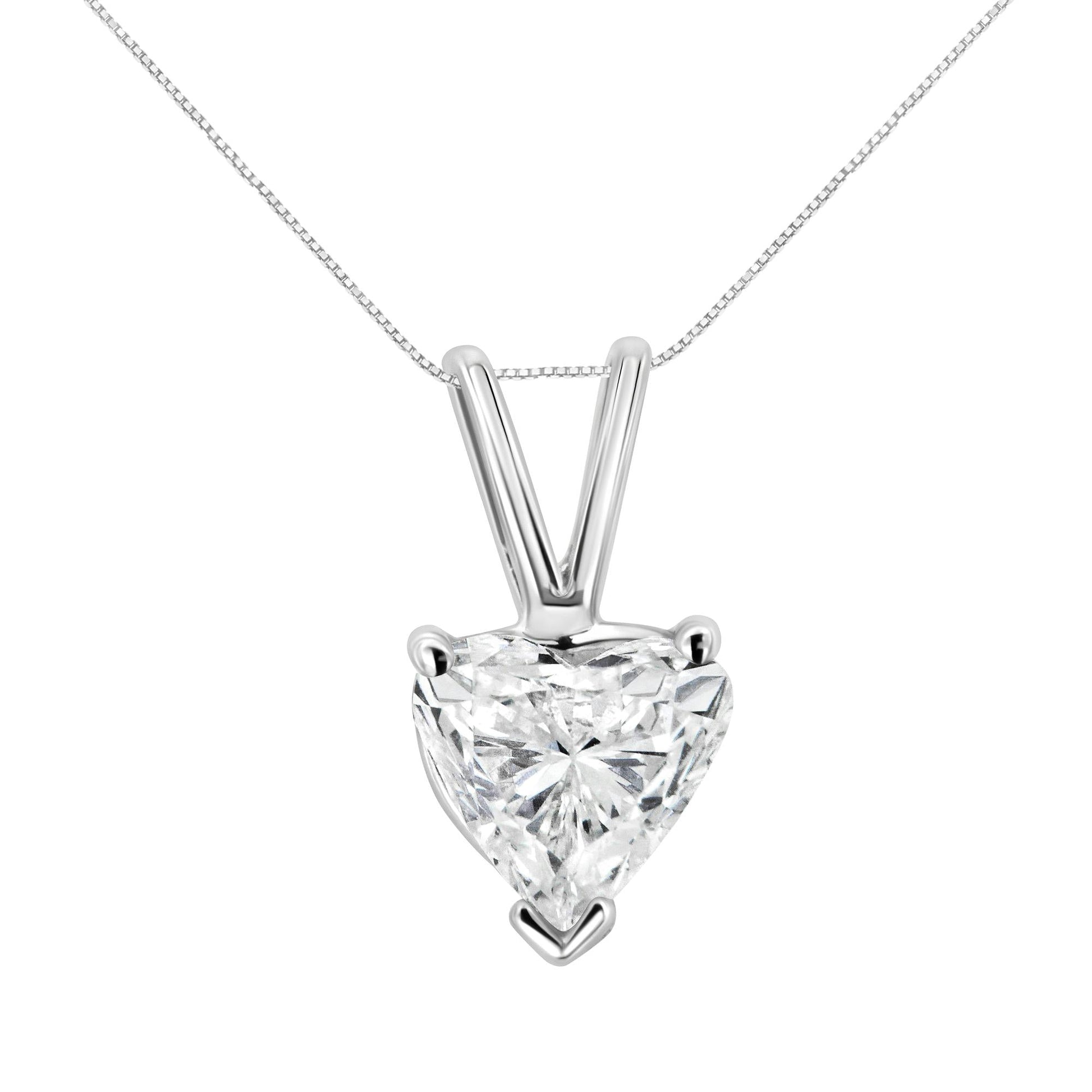 10K White Gold Diamond 3 Stone Trio Heart Stud Earring (I-J Color, I1-I2 Clarity)-2