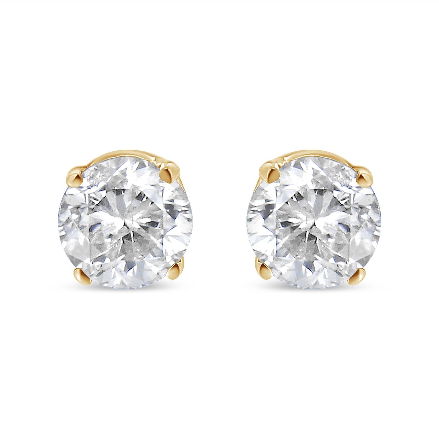 14K Yellow Gold 1/2 Cttw Round-Cut Diamond Solitaire Stud Earrings (O-P Color, SI2-I1 Clarity)-1