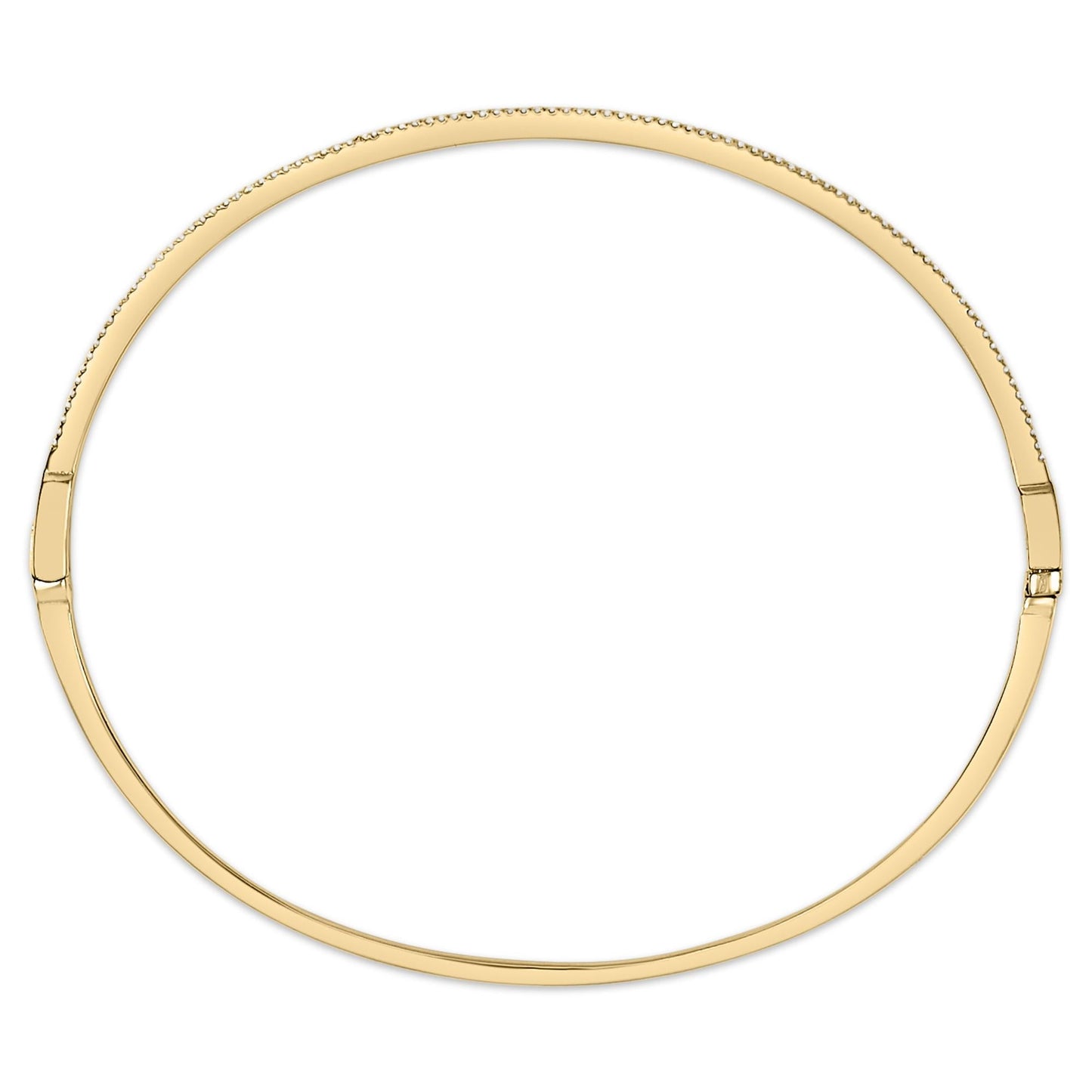 14K Yellow Gold 1/3 Cttw Diamond Half Eternity Bangle Bracelet (I-J Color, I2-I3 Clarity) - 7.75" Inches-2