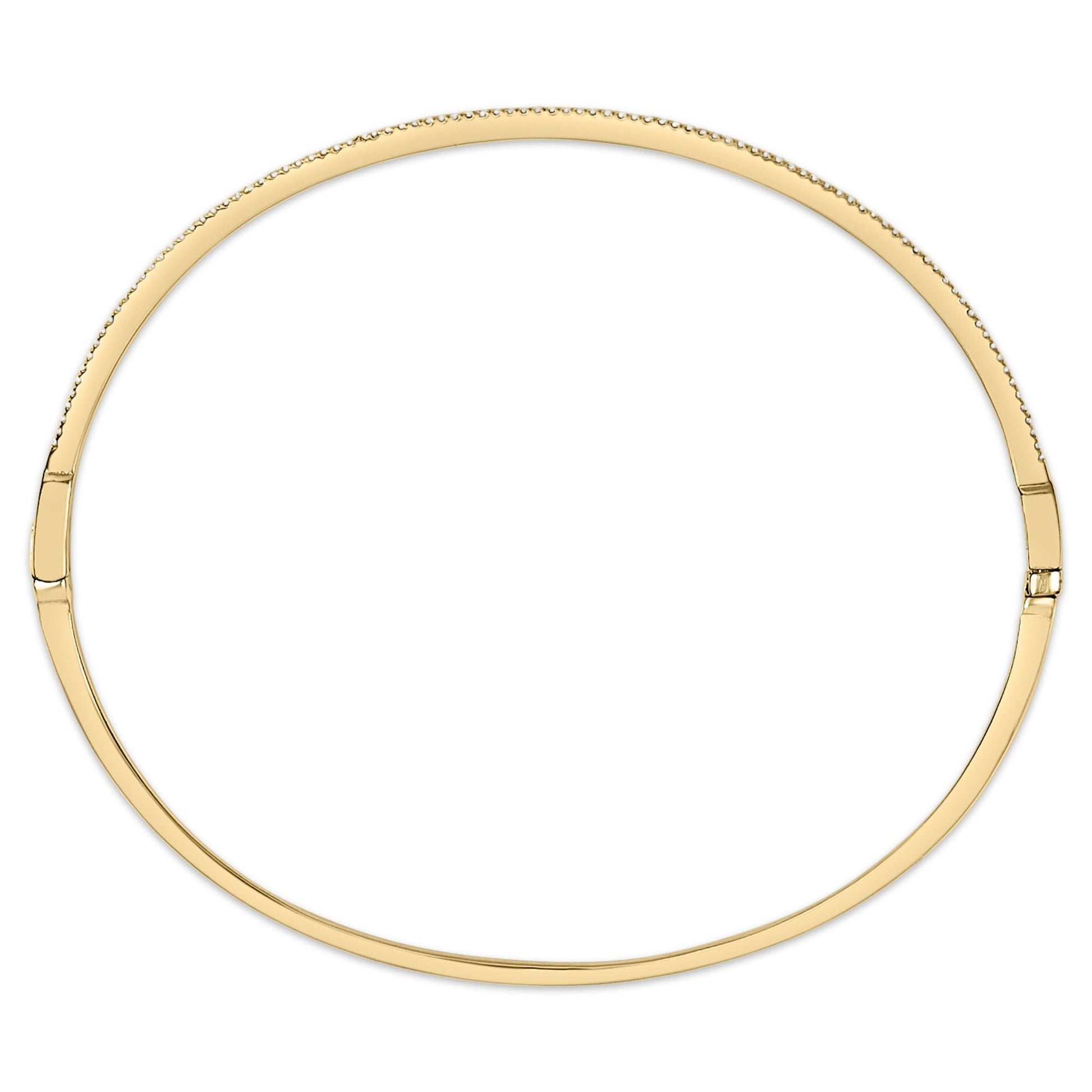 14K Yellow Gold 1/3 Cttw Diamond Half Eternity Bangle Bracelet (I-J Color, I2-I3 Clarity) - 7.75" Inches-2