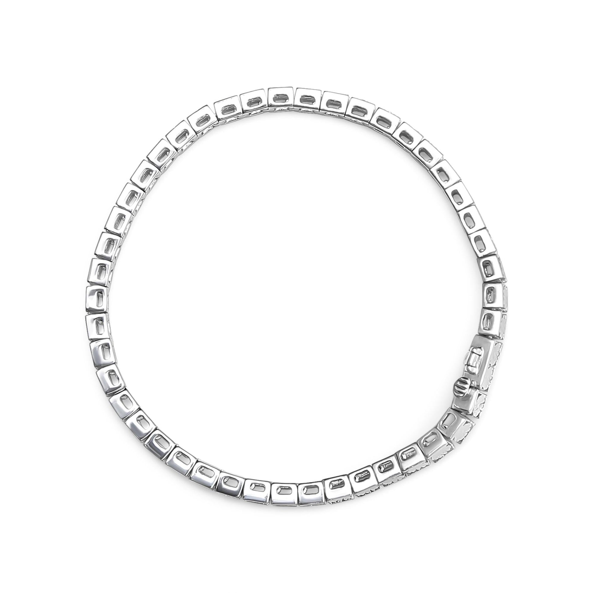 .925 Sterling Silver 1/4 Cttw Miracle Set Diamond and Bead Link 7.25" Tennis Bracelet (I-J Color, I2-I3 Clarity)-2