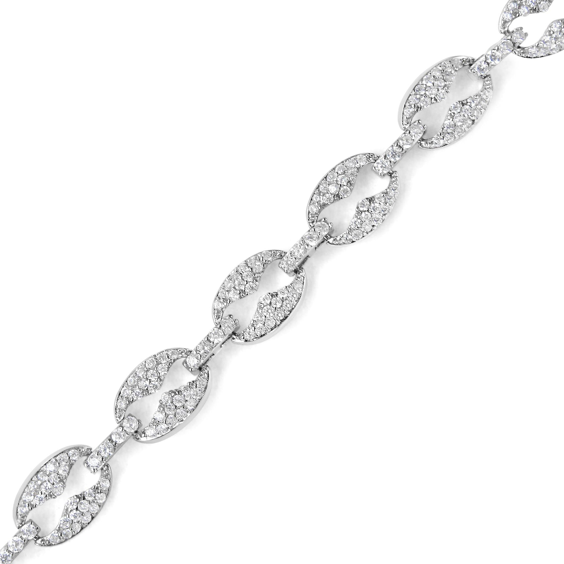 14K White Gold 1 1/2 Cttw Round Diamond Set Link Bracelet (I-J Color, I1-I2 Clarity) - 7"-3