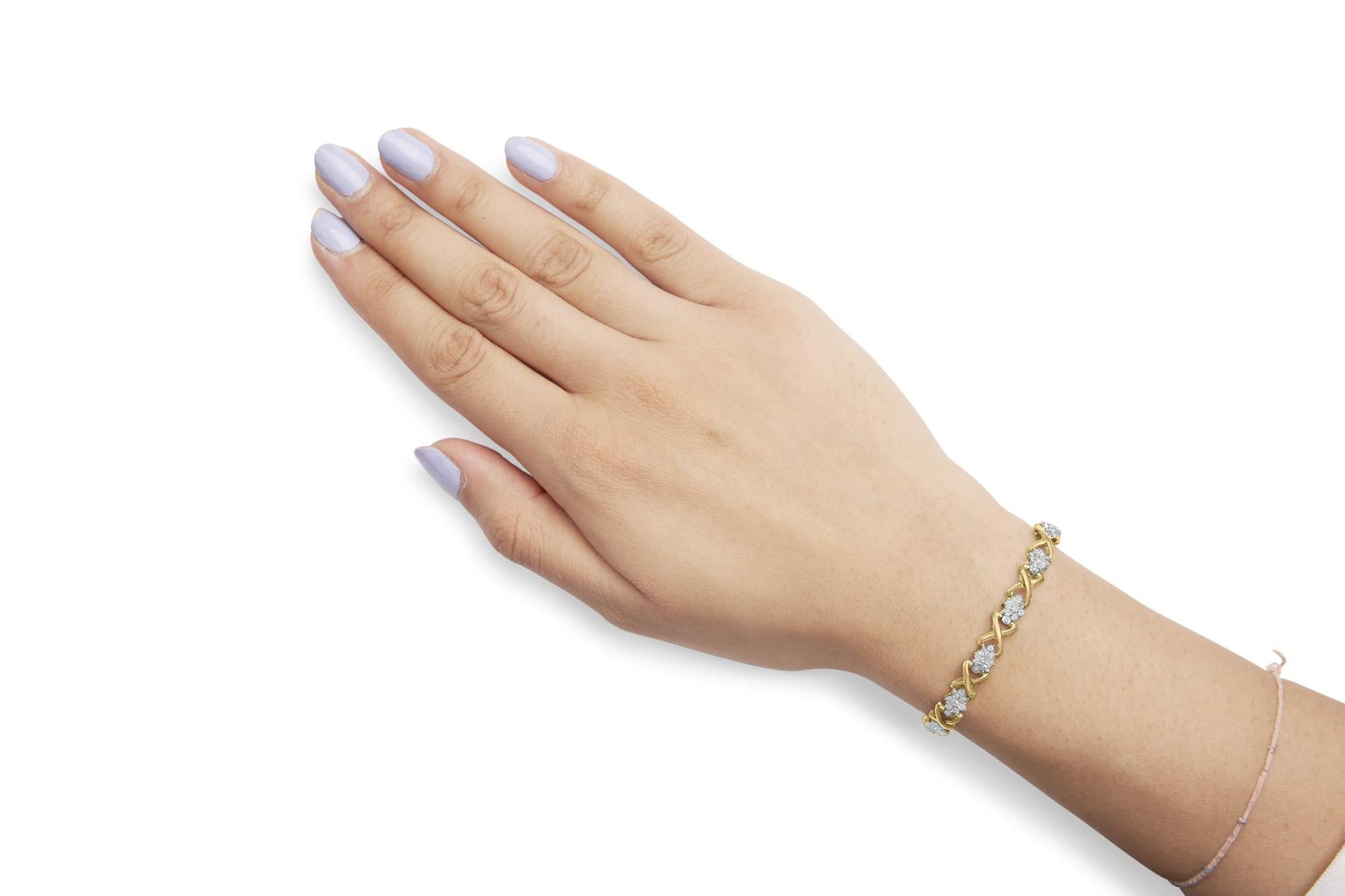10k Yellow Gold Plated .925 Sterling Silver 2.00 Cttw Round-Cut Diamond Link 7" Bracelet (H-I Color, I2-I3 Clarity)-4