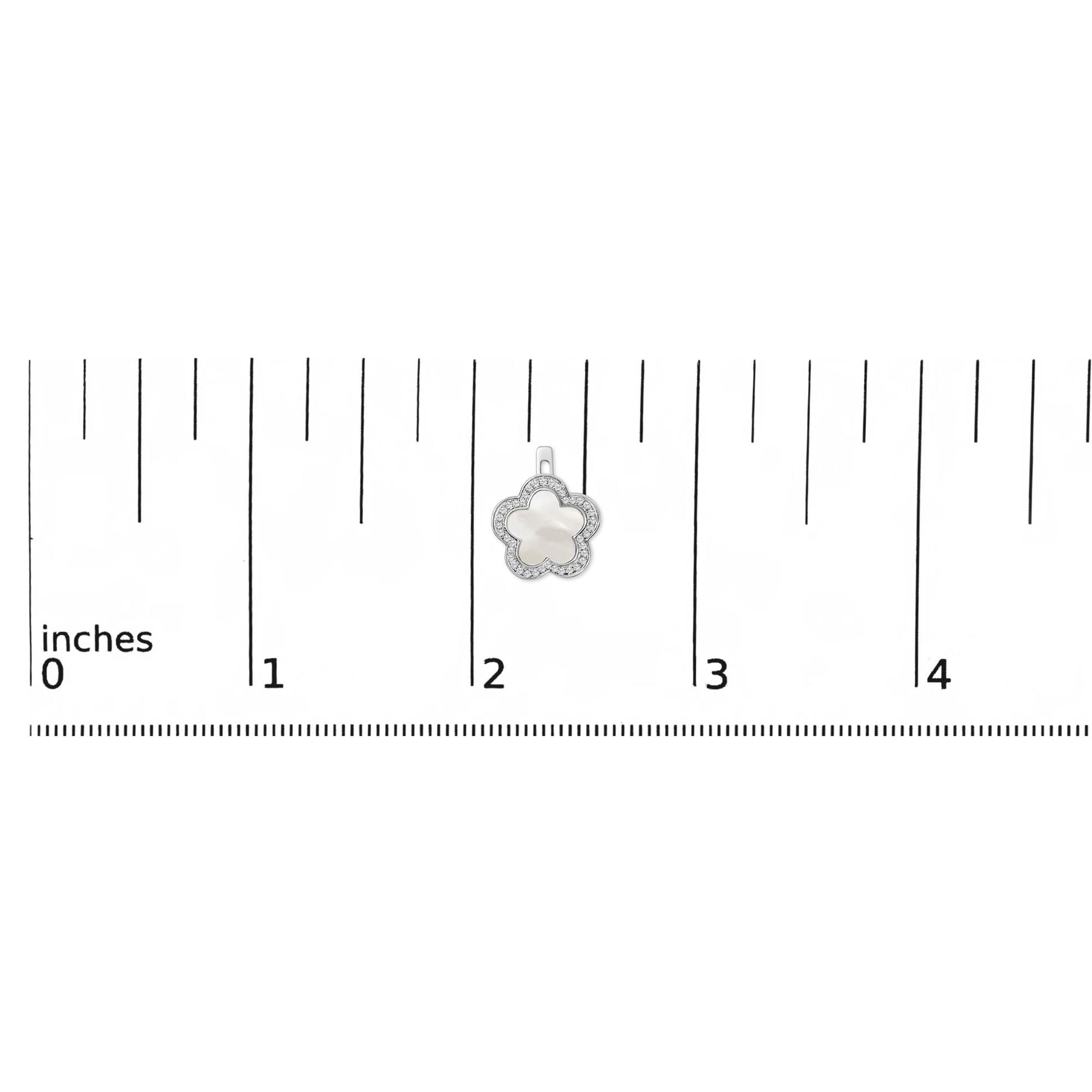 14K White Gold Mother of Pearl and 1/5 Cttw Diamond Halo Star Stud Earrings-4