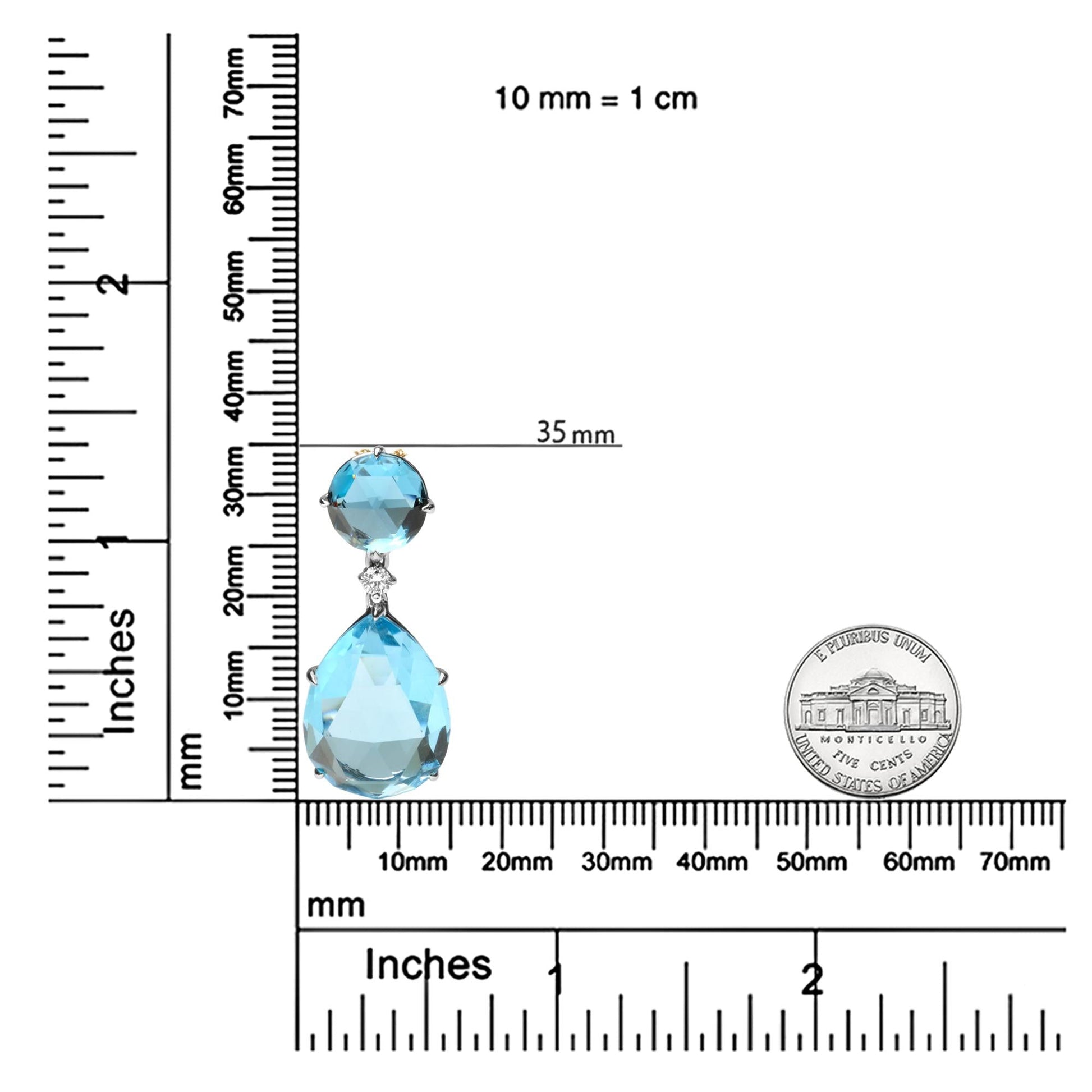 18K White Gold Diamond Accent and Round London Blue Topaz and Pear Cut Sky Blue Topaz Dangle Drop 18" Pendant Necklace (G-H Color, SI1-SI2 Clarity)-4
