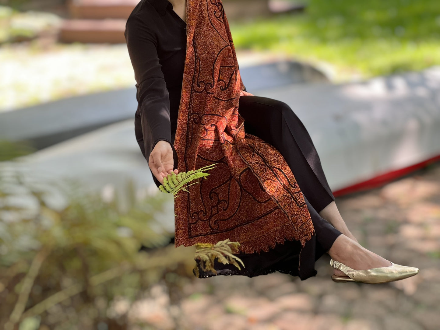 Limited Edition Hand Embroidered Wool Shawl-10
