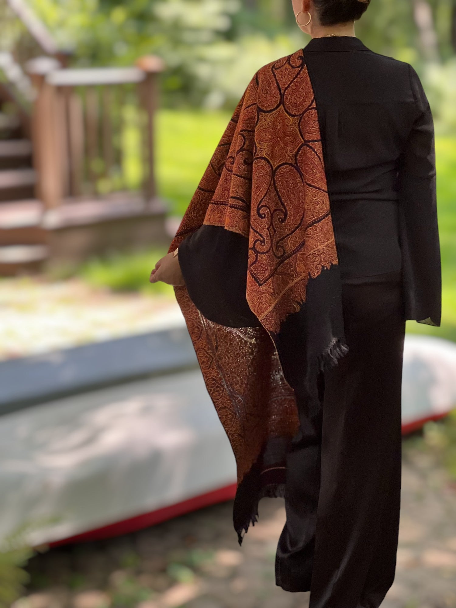 Limited Edition Hand Embroidered Wool Shawl-8