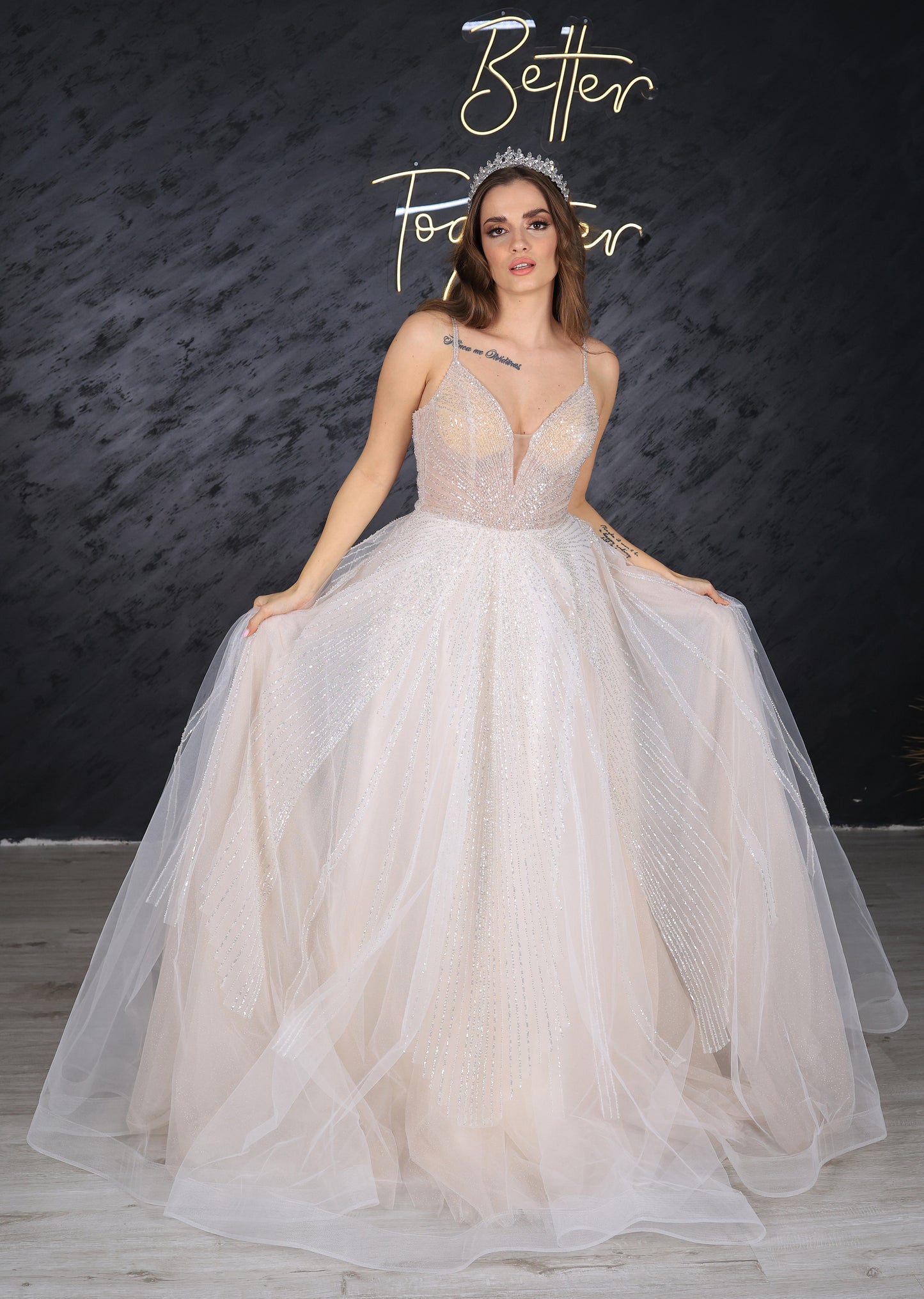 Parla narrow skirt a line wedding dress-1