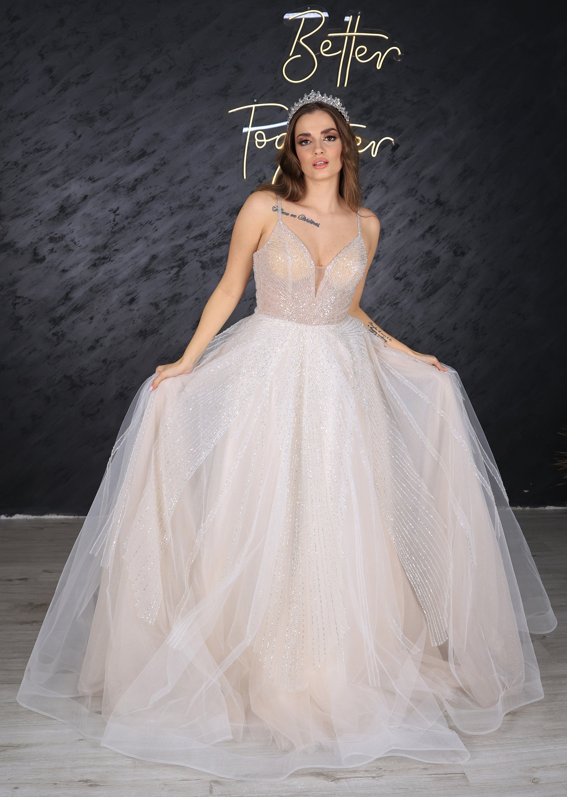 Parla narrow skirt a line wedding dress-1