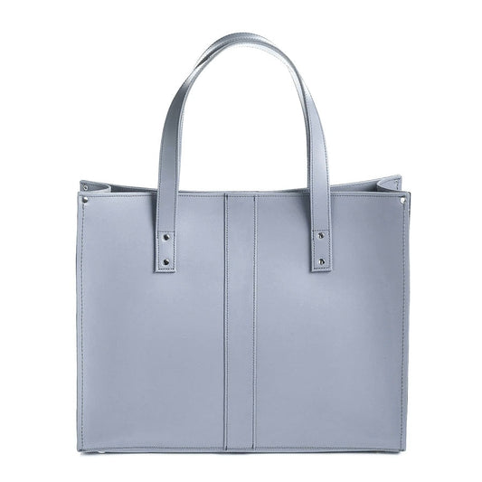 Handmade Leather Shopper - Lilac Grey-0